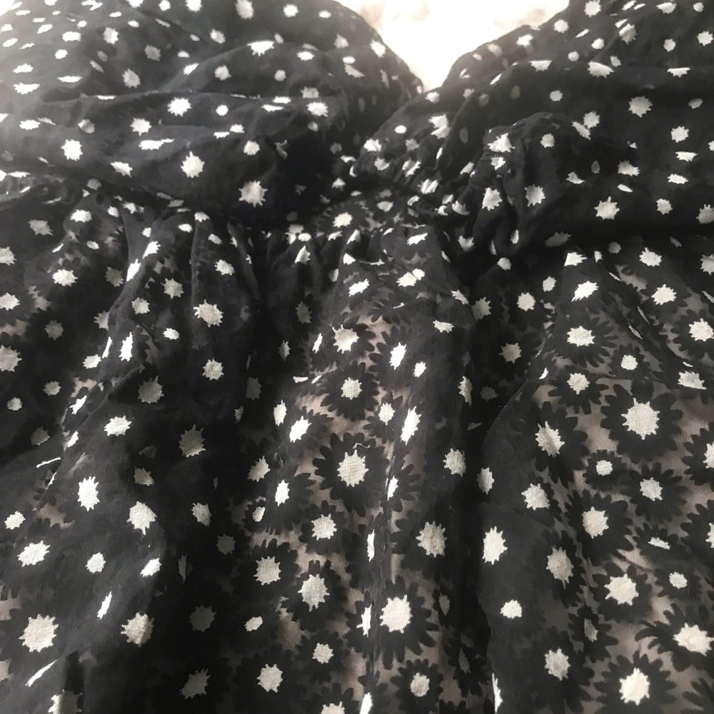 Black Sheer Floral Dot Overlay Dress Sunday best and beige skirt stretch Babaton